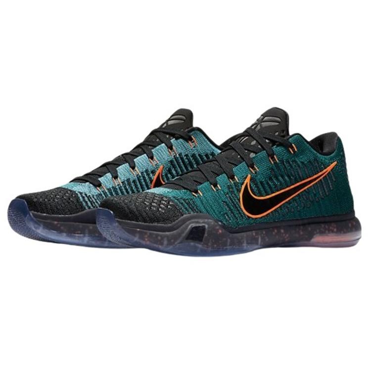 Nike Kobe 10 Elite 'Drill Sergeant' (Unisex) Dark Atomic Teal / Total Orange-Mineral Teal-Black Basketball Shoes 747212 303