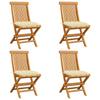 Day and Night - Day and Night Garden Chairs 4 Units Teak Wood with Cream White Cushions