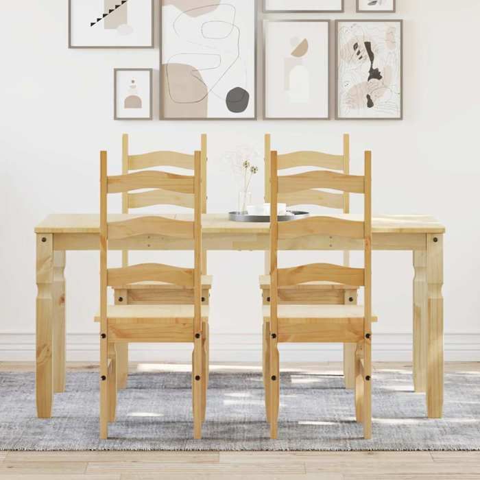 VidaXL Ensemble à manger Panama 5 pcs bois de pin massif, ensemble de table à manger, table et chaises de cuisine, ensemble 3345203