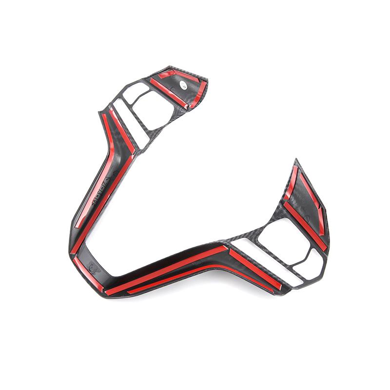 Decoration For Isuzu D-Max Dmax    Accessories Carbon Fiber Car Steering Wheel Panel Frame Cover Trim Sticker