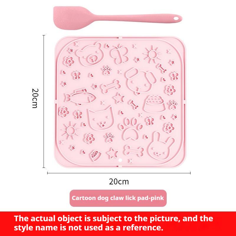 

Коврик для лизания Slow Food для домашних животных, миска для медленной еды, нескользящая протекающая тарелка для кошек [Square Pink]