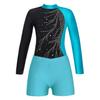 Kids Girls Gymnastics Skating Long Sleeve Leotard Jumpsuit with Shorts Dancewear