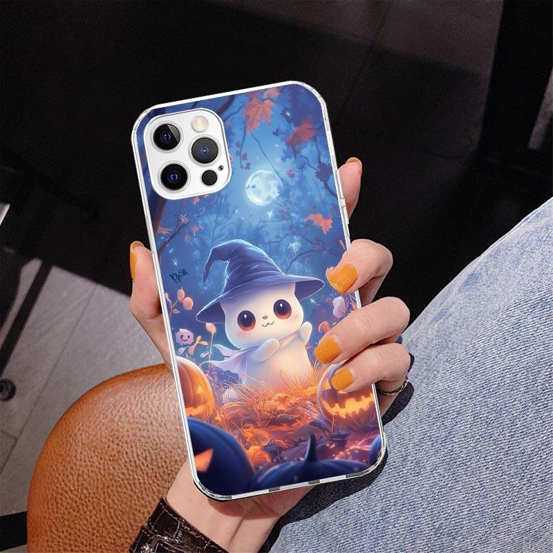 Cute Halloween Ghost Phnoe Case for Iphone 17 Air 16 16E 11 12 13 Mini 14 Plus 15 Pro Max 7 8 + SE 2020 Phone Cover Coque