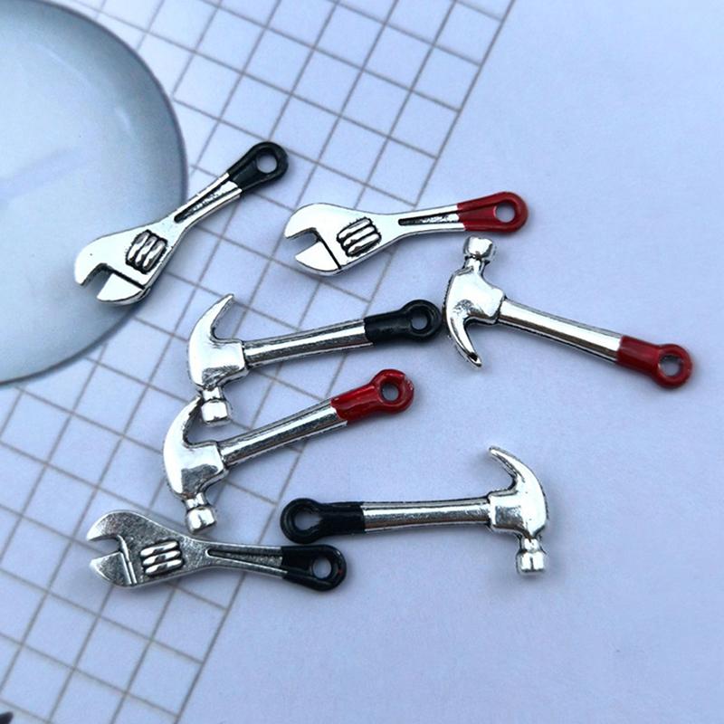 2Pcs Doll House Mini Home Decoration Simulation Maintenance Tool Wrench Hammer