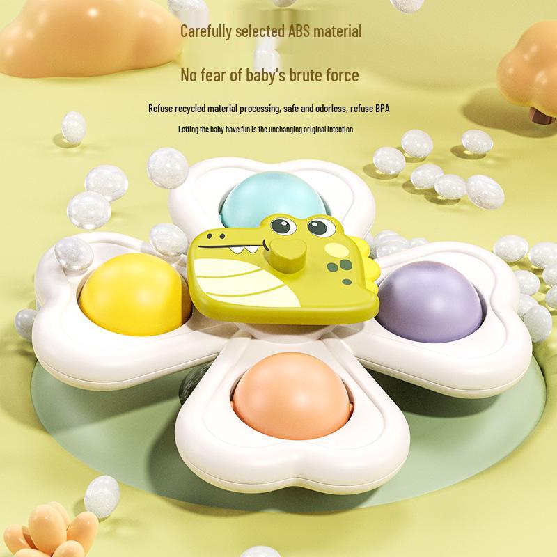 Yüksek Mama Sandalyesi İçin Bebek Vantuzlu Dönen Oyuncak, 0-2 Yaş İçin Eğitici, 6 Ay+