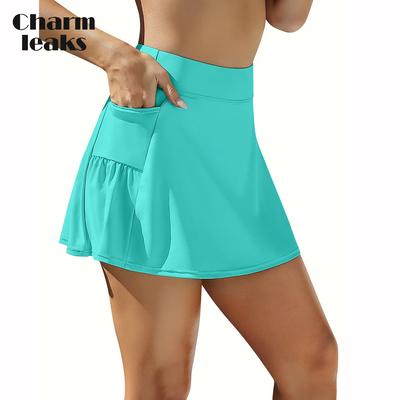 Damen Baderock, kurz, mit Seitentaschen, Badeanzug, hohe Taille, Badeanzug-Unterteil
