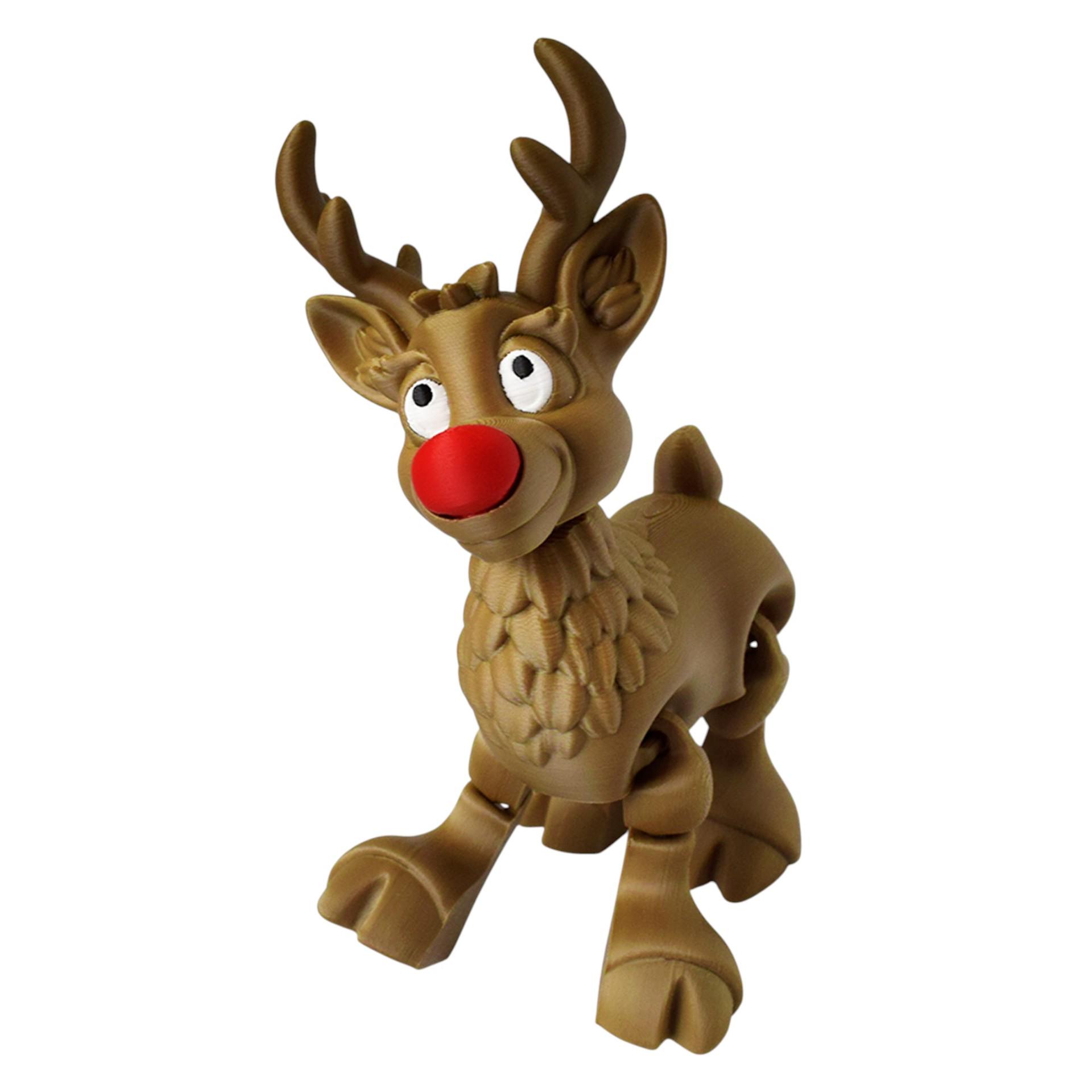 

3D Printed Cute Deer Ornaments - Festival Tabletop Decorations Brown