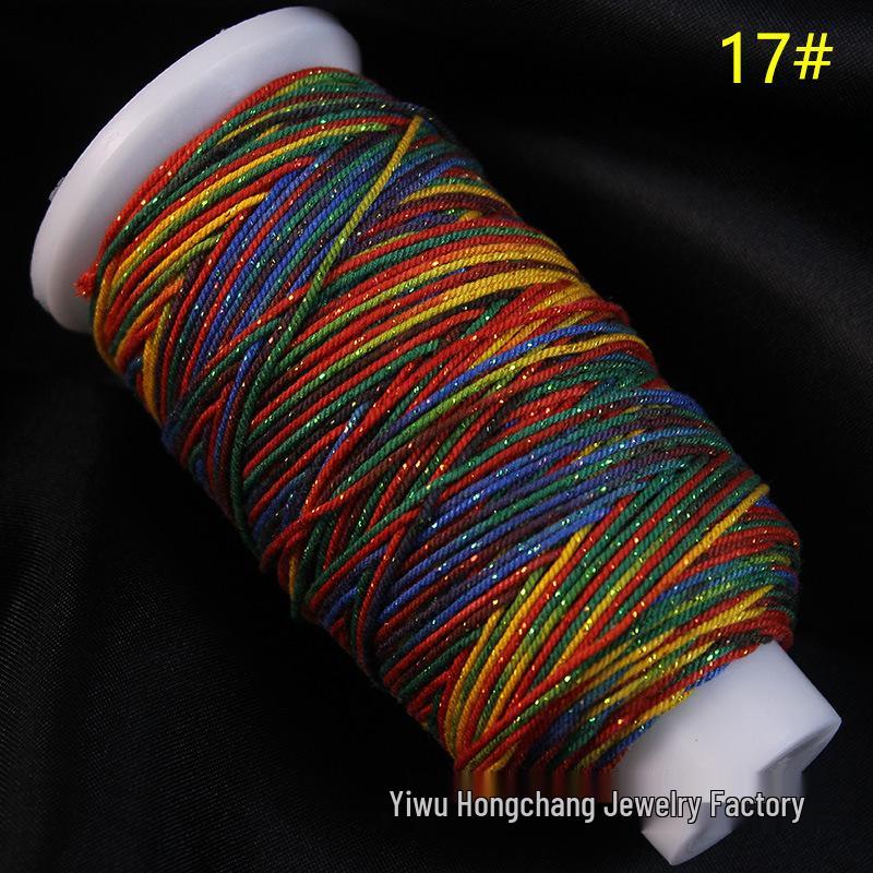 

Пёстрый хлопок ручной работы, шнур для ожерелья и браслета с золотым тибетским градиентом «Звёздное небо» 1.2mm/24 strands/Approx. 110m