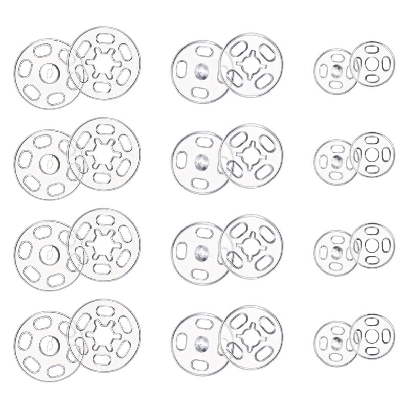 

100Pcs Clear Snap Button 7mm 10mm 15mm Clear Sew on Button Press Studs Fasteners Invisible Button For Clothing Sewing 1
