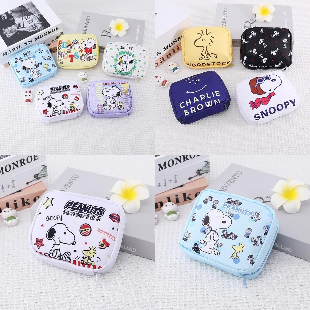 Snoopy Characters Storage Pouch With Multipurpose Oxford Fabric For Girls And Travelers