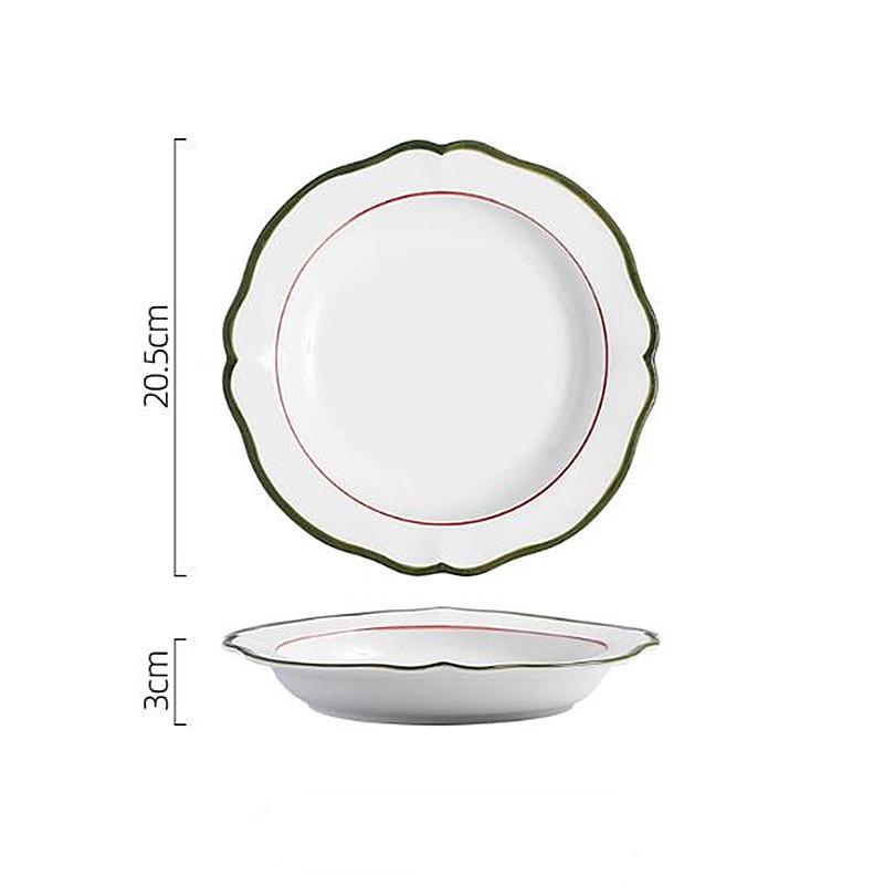 Exquisite Ceramic Plates Custom Christmas Tableware Home Dessert Steak Plates Noodle Bowls Kitchen Ceramic Fruit Salad Bowls
