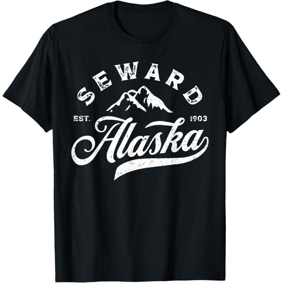 

Seward Alaska AK Vintage Mountains Family Vacation Souvenir T-Shirt XXXXXL чёрный