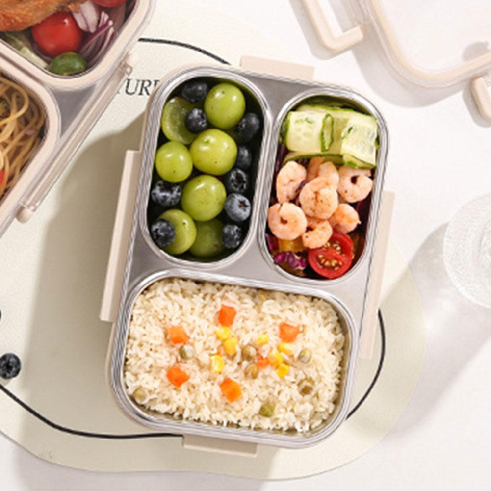 Bento Box With 3 Compartments Portable Large Capacity On-the-Go Meals