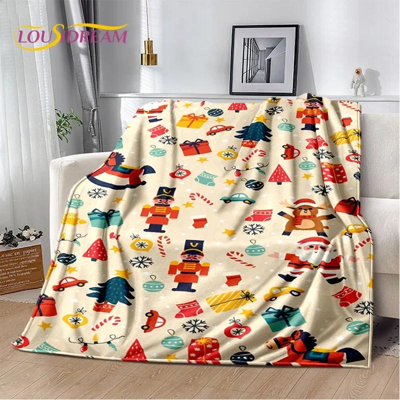 Christmas Tree New Year Nutcracker Cartoon Fairy Tales Blanket,Soft Throw Blanket for Home Bedroom Bed Sofa Cover Child Gift