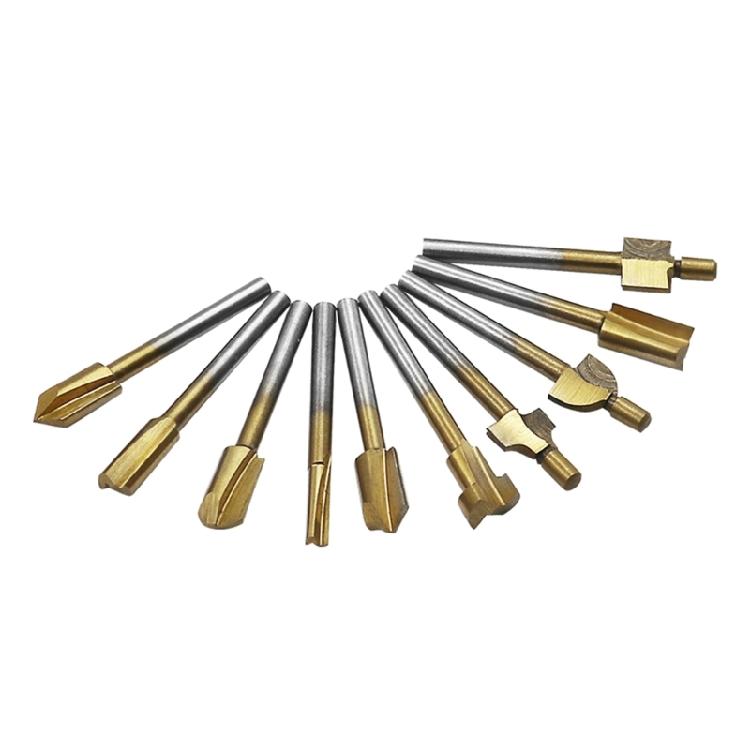 10Pcs/lot 1/8" Routers Bit Wood Cutter Milling Rotary Tool Set 3mm Shanks Bit