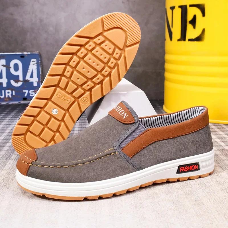 2024 Men Plus Size Male Loafers Casual Comfortable Sneakers Slip On Leisure Shoes Lightweight Vintage Flats