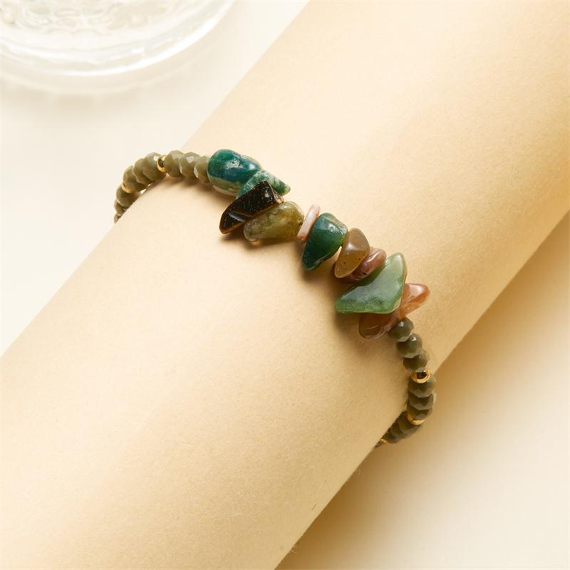 Colorful Natural Stone Irregular Bracelets For Women Handmade Rice Beads Woven Rope Bracelet For Women Friendship Jewelry Gifts