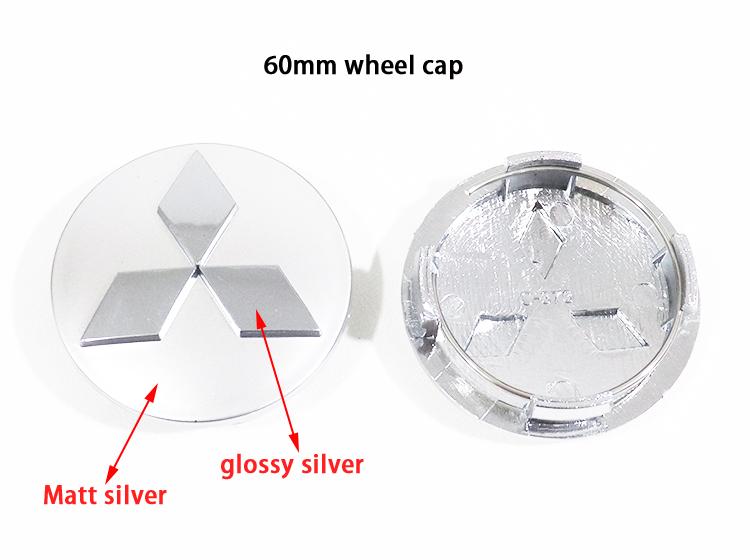 4pcs Mitsubishi 56mm 60mm ABS Car Emblem Wheel Center Hub Cap Auto Rim Refit Dust-proof Badge Covers Sticker Styling Accessories