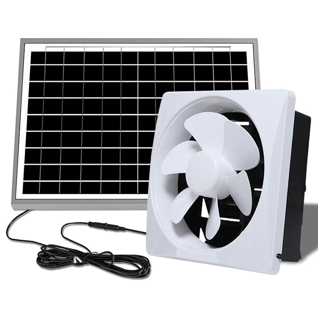 Energy Saving Solar Powered Ventilation Fan 12V Silent Strong Exhaust Roof Wall Mount Kitchen Bathroom