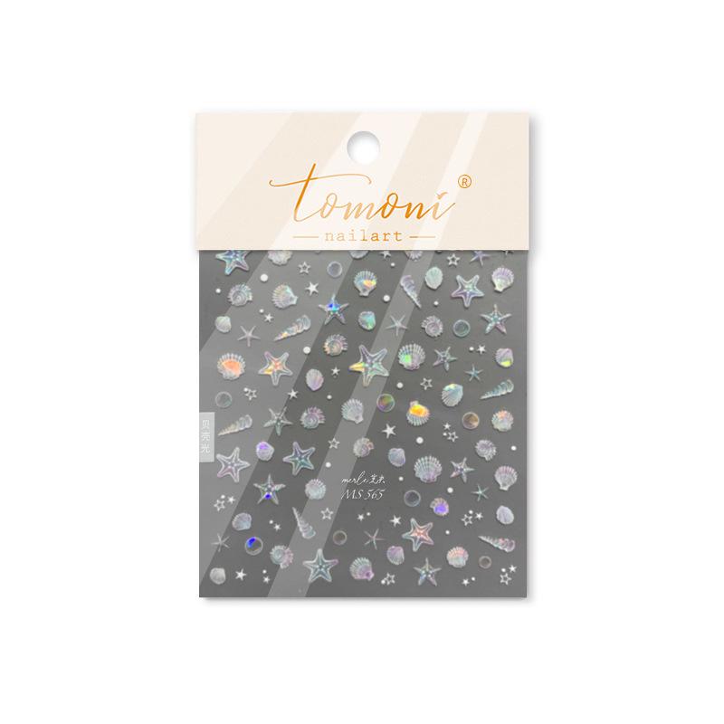

Tomoni Ice Transparent Shell Nail Art Stickers - Flowing Light Ocean Ornaments MS565