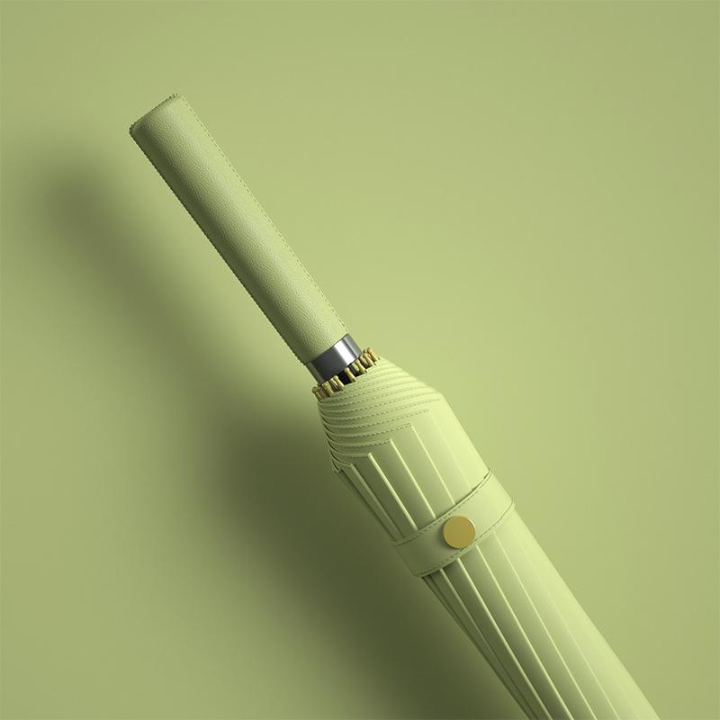 Creative 16 bone straight rod umbrella color scheme handle automatic Japanese double simple long handle umbrella men and women reinforced anti