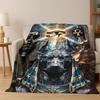 Ancient Egypt Death Anubis Pharaoh Cartoon Flannel Blanket Soft Throw Blanket for Bedroom Living Room Bed Travel Camping Picnic