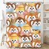 Monkeys Shower Curtain Waterproof Bath Mat Decor Kids Cartoon Print 3D Waterproof Fabric Bathroom Decor Home Decoration