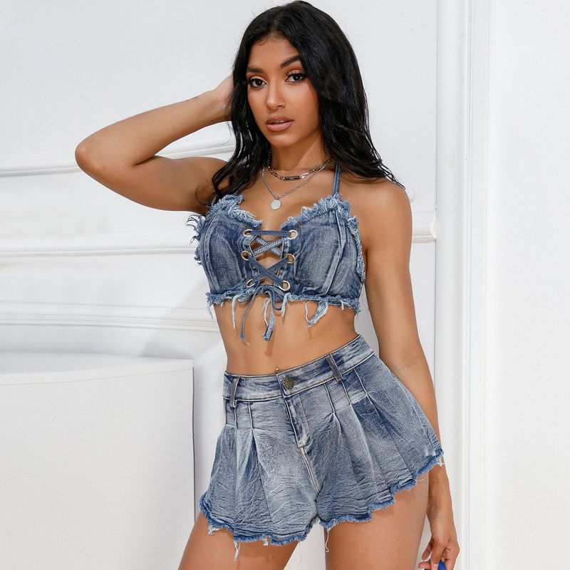 New European and American Sexy Ultra Short Cake Puffy Short dress Denim Skirt High Waist Demin shorts Jeans Women Fashion