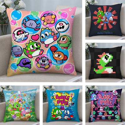 Game Bubbles B-Bobble Pillow Case Square Double‑Sided Print Cushion Case For Sofa Home Bedchamber Decor Gift