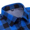 Men's Plaid Flannel Shirt Fleece Lined Warm Turn down Collar Long Sleeve