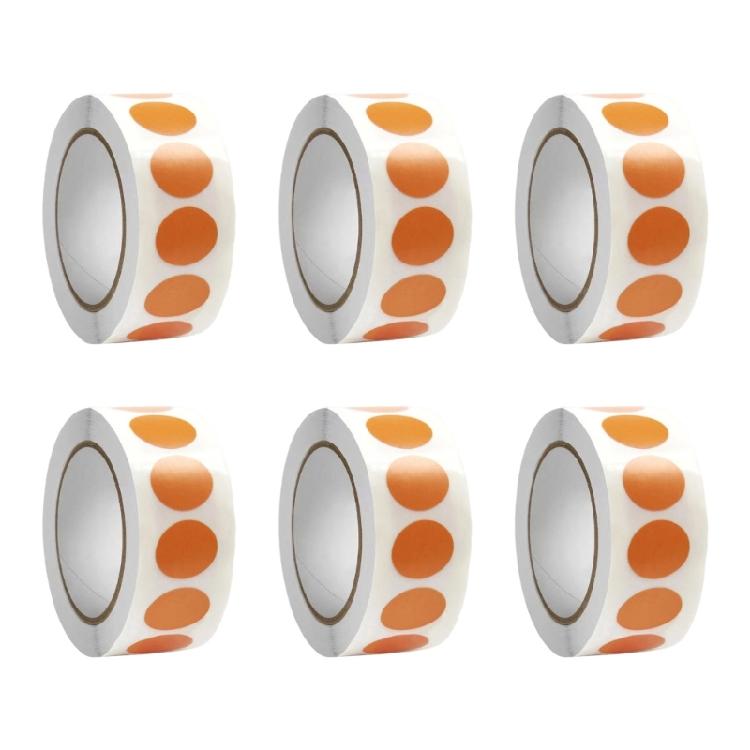 6 рулонов наклеек с красной точкой, самоклеящиеся этикетки, круглые наклейки, круглые наклейки для рукоделия, хранения, сортировки проектов