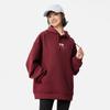 Li Ning Sports Fashion Series American Retro Fleece Loose Hooded Printed Letter Casual Sweatshirt Women sweatshirt Bicycle-Red AWDU923-15