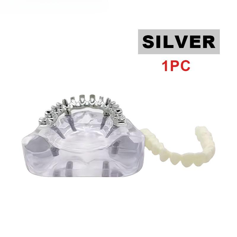 1Pcs Dental Implant Restoration Bridge Model Four Implant Abutments Dental Demonstration Teaching and Patient Communication
