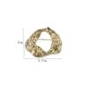 Trendy Gold Silver Color Big Round Brooches For Women Minimalist Metal Irregular Folded Pin Brooch Jewelry Gift