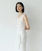 Loutaideu Henley Neck Wrap Knit Dress [White]