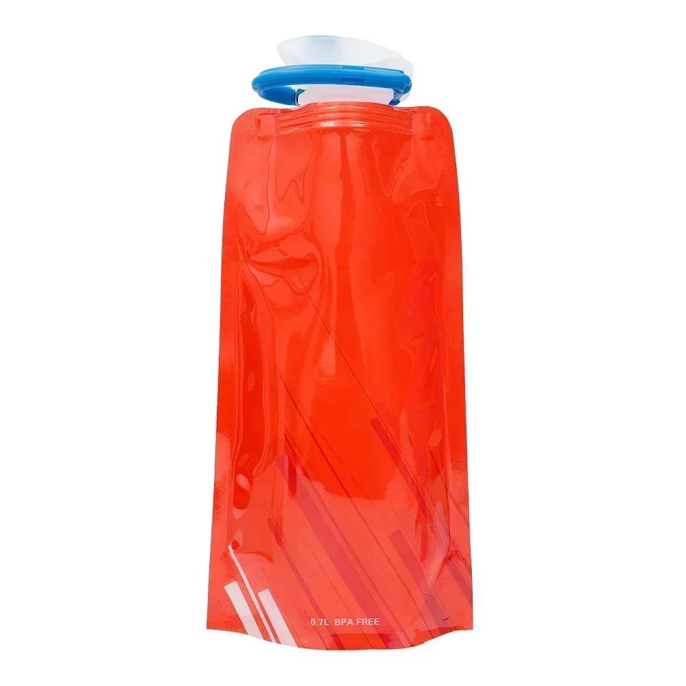 

1pc 650ml Portable Ultra Light Folding Water Bag for Camping Outdoor Sports with Handle Hanging Hook Plastic Folding Water Bag 650ml червоний