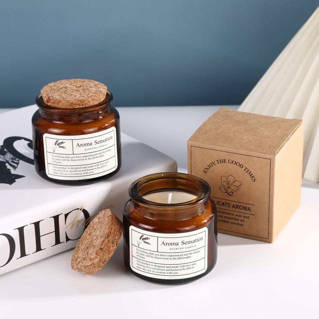 Niche Cork Tea Cup Scented Candle Home Indoor Fragrance Gift Candle Decoration