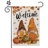 Fall Garden Flag Gnomes Yard Flag Autumn Pumpkins Harvest Maple Leaves Sunflower Vertical Double Sided Welcome Sign for Outdoor Yard Farmhouse Rustic
