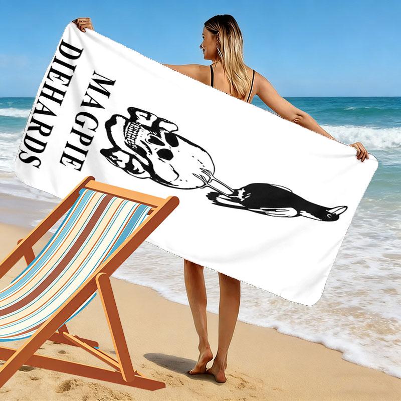 Magpies Spirit Print Beach Towel, Large Soft Quick Dry Towel for Beach Camping Swimming