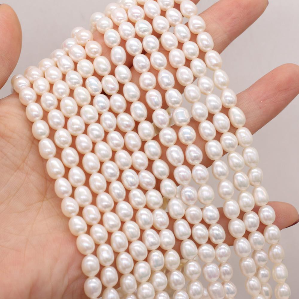 1 Sträng DIY Risformade Pärlor 2-7mm För Smyckestillverkning DIY Halsband Armband Örhängen Tillbehör Kedja 36cm