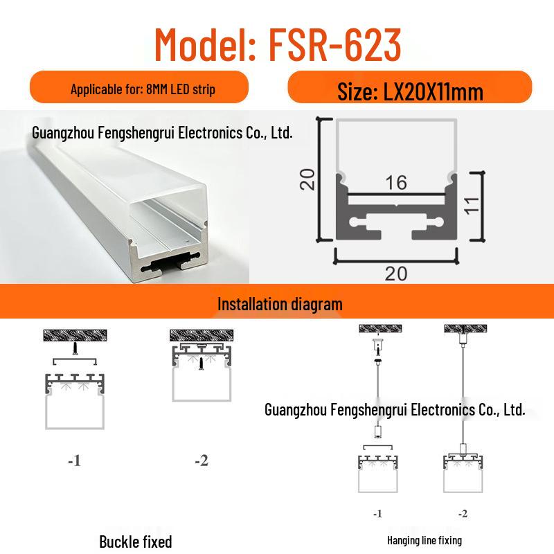 Three-Sided Waterproof Linear Light: Luminous Surface-Mounted/Suspended Thickened Aluminum Groove for Commercial Use