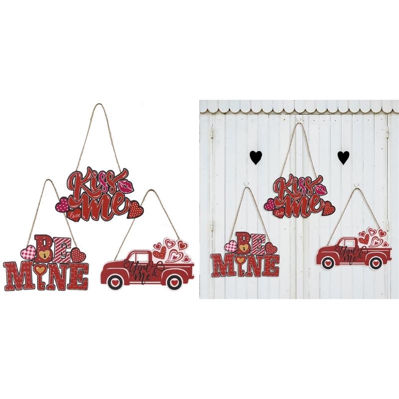 Love Themed Door Sign Pendant Pink Sign Love Valentine's Day Ornaments Heart Pendant Love Be Mine Sign