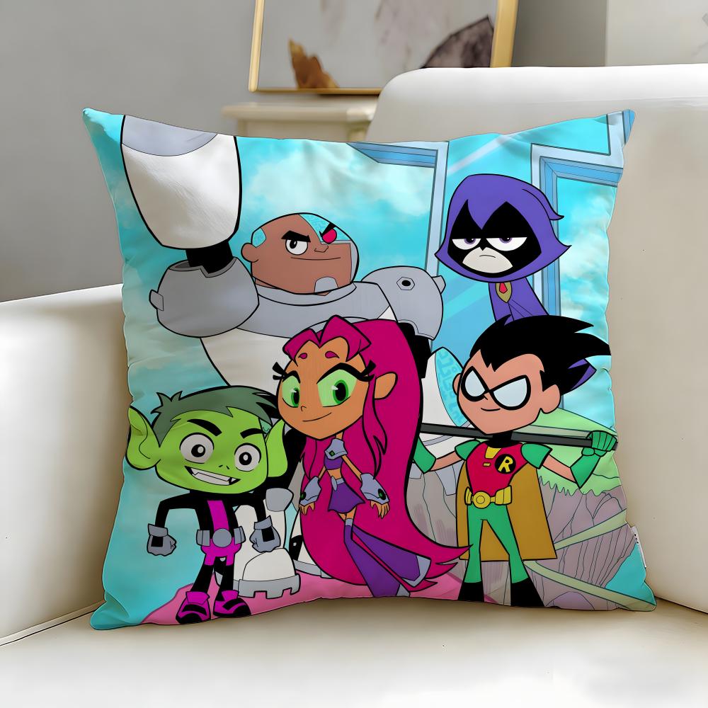 popular animated series Teen Titans Go Cushion Cover Soft  EasyWash Pillow Case  Versatile for Couch Bed Travel and Office