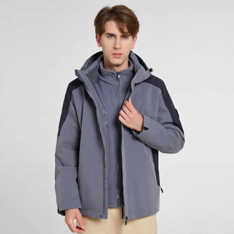 

Куртка для активного отдыха Hardshell для мужчин и женщин 3 в 1 Съемная водонепроницаемая ветрозащитная и флисовая утепленная осенне-зимняя куртка 3XL