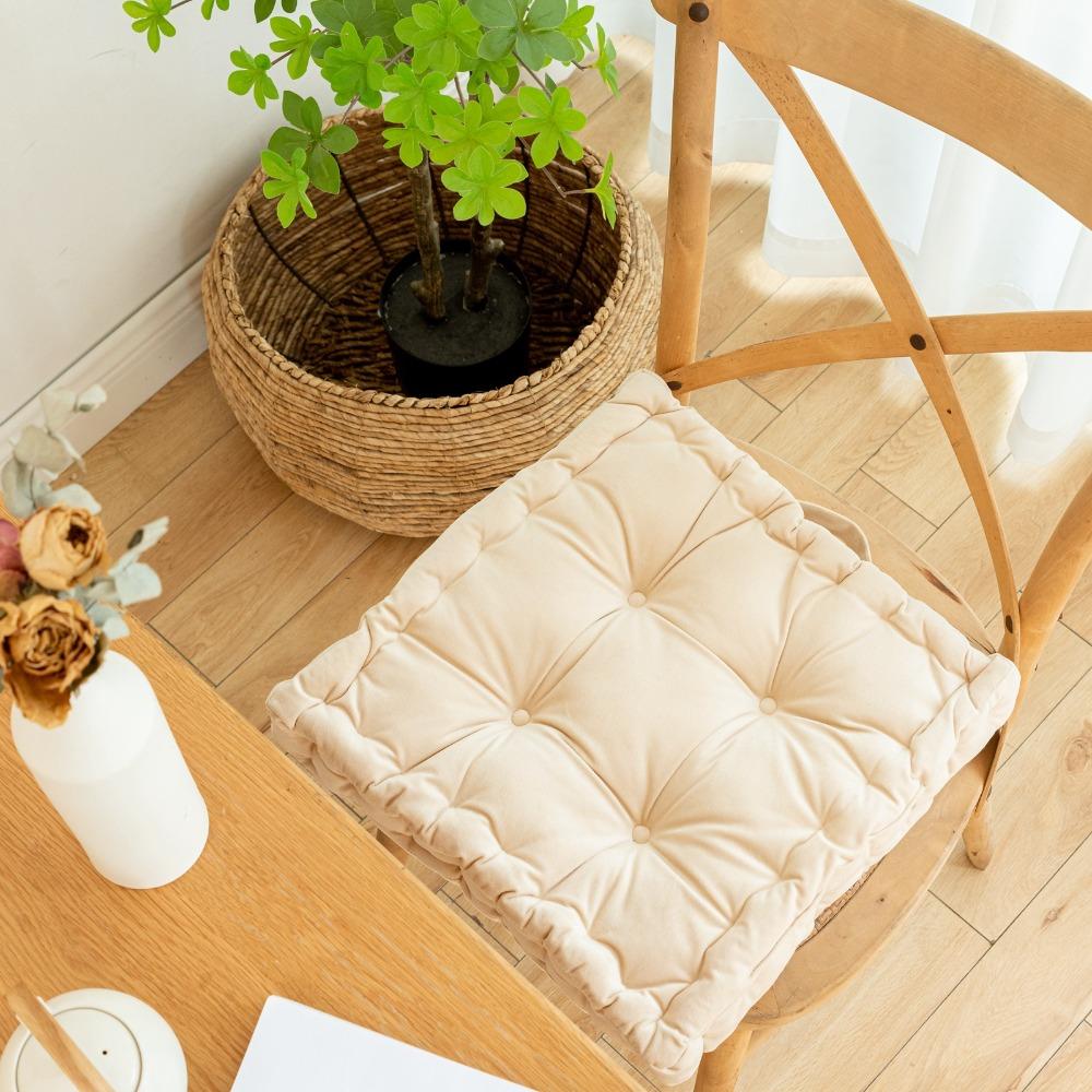 Square Chair Cushion Thicken Seat Pad Home Decor Velvet Tatami Cushion  Office