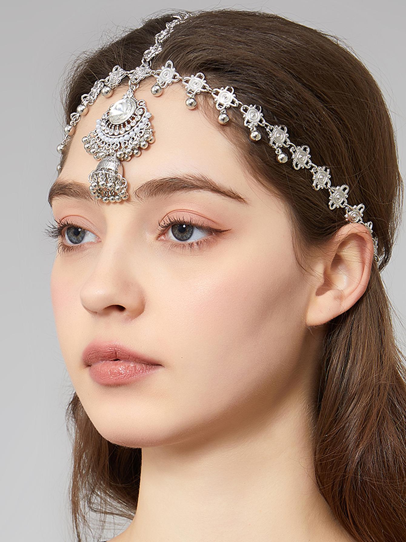 Retro Ethnic Tassel Forehead Chain Hair Accessory