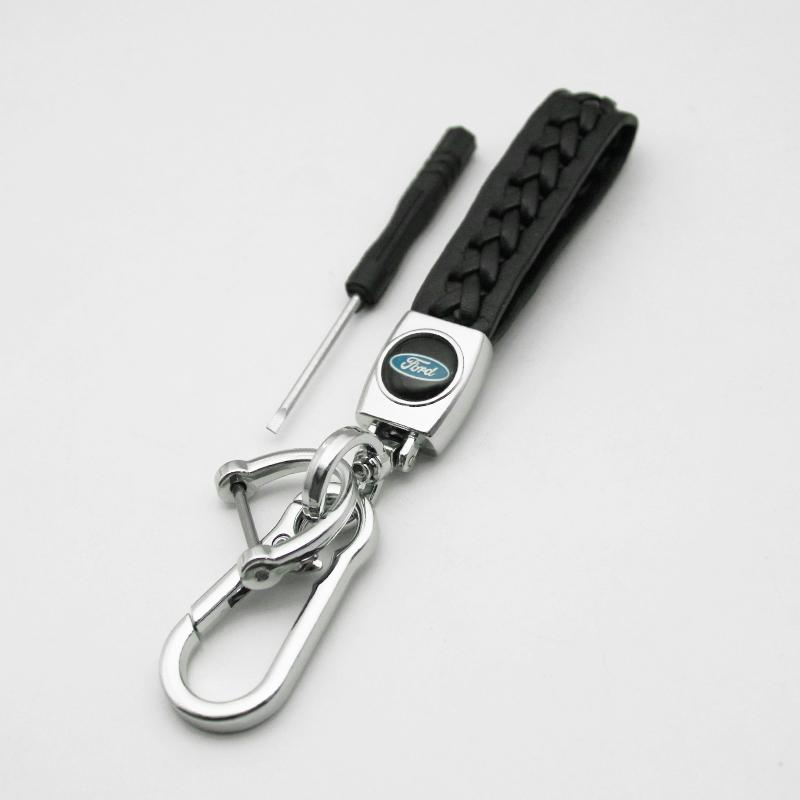 FENK5 For Ford Focus 2 3 1 MK2 MK3 MK1 Fiesta Ranger Mondeo Fusion Kuga Metal/Leather Car Logo Keychain Keyring Key Holder Accessories