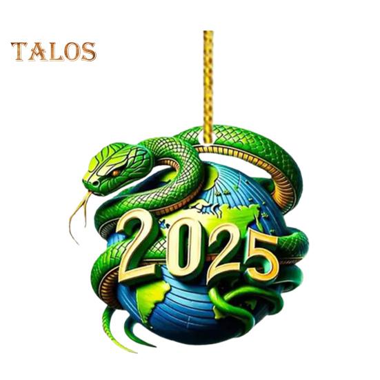 

2025 змея подвесное украшение для дома комнатная рождественская елка зеркало заднего вида автомобиля 2D плоская акриловая змея подвесное украшение новогодний кулон Snake