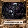 Skull Gothic (112) Theme Wall Tapestry Customized With Name Text Personalized Hanging Tapestry For Bedroom Living Room Decor