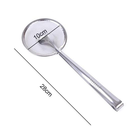 Round Long Handle Stainless Steel Colander Oil Filter Fried Food Grid Scoop